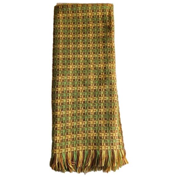 Vintage 1960's Farbio Woven Checkered Throw Blanket - Picture 5 of 8